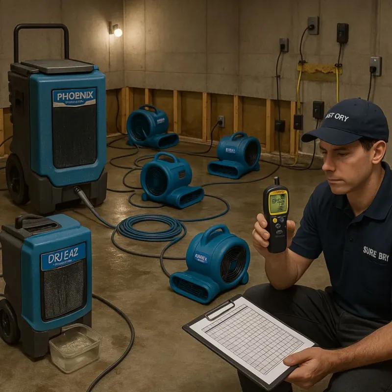 Structural Drying and Dehumidification process in Holly Springs, MS